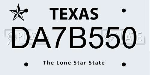 DA7B550 Texas License Plate