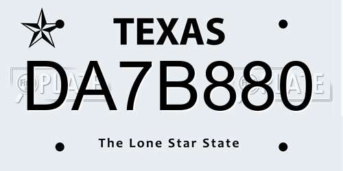 DA7B880 Texas License Plate