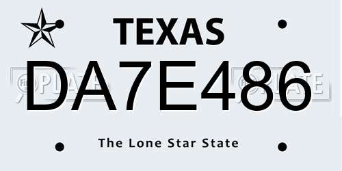 DA7E486 Texas License Plate