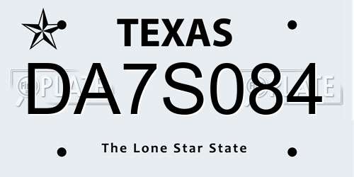 DA7S084 Texas License Plate