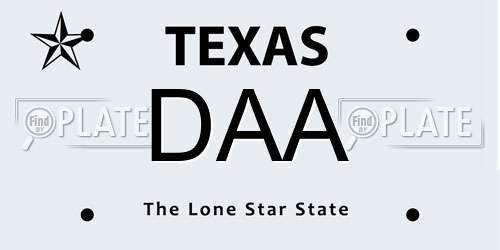 DAA Texas License Plate