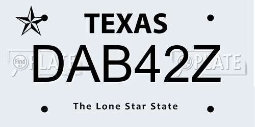 DAB42Z Texas License Plate