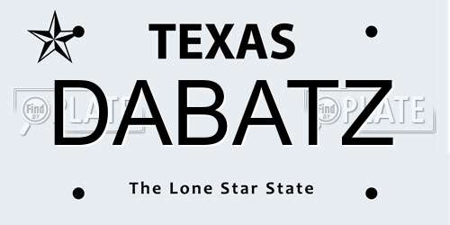 DABATZ Texas License Plate