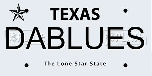 DABLUES Texas License Plate
