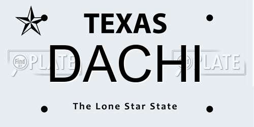 DACHI Texas License Plate