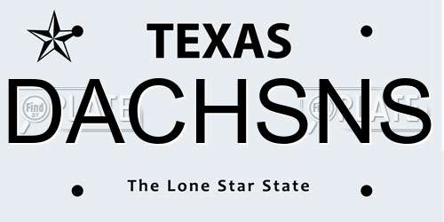 DACHSNS Texas License Plate