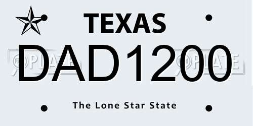DAD1200 Texas License Plate