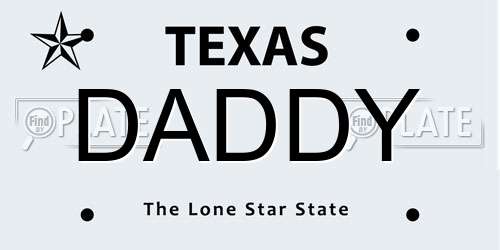 DADDY Texas License Plate