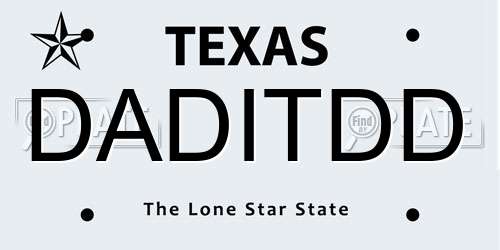 DADITDD Texas License Plate