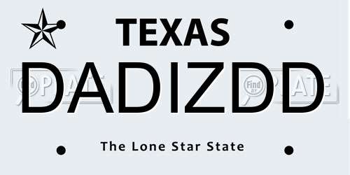 DADIZDD Texas License Plate