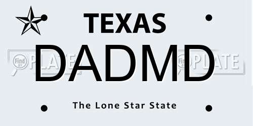 DADMD Texas License Plate