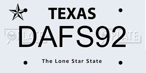 DAFS92 Texas License Plate