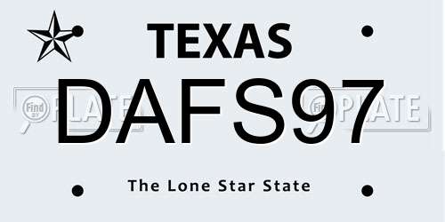 DAFS97 Texas License Plate