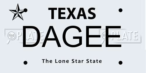 DAGEE Texas License Plate