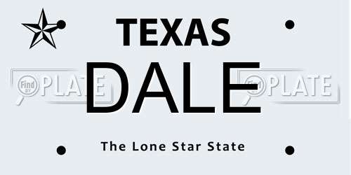 DALE Texas License Plate