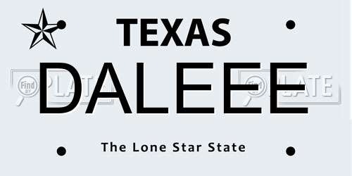 DALEEE Texas License Plate