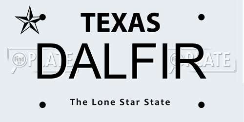 DALFIR Texas License Plate