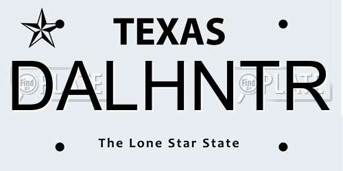 DALHNTR Texas License Plate
