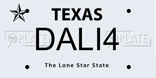 DALI4 Texas License Plate