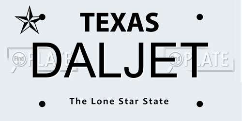 DALJET Texas License Plate