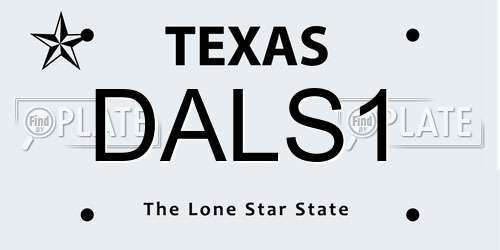 DALS1 Texas License Plate