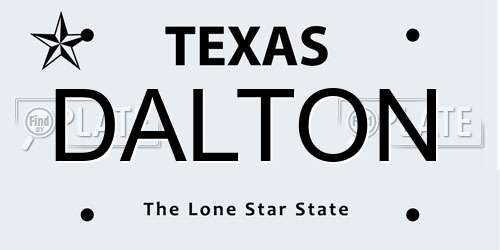 DALTON Texas License Plate