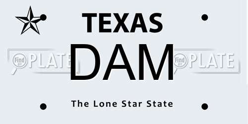 DAM Texas License Plate