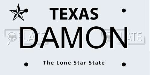 DAMON Texas License Plate