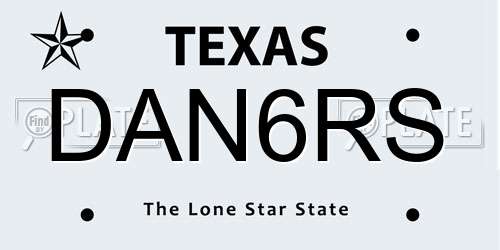DAN6RS Texas License Plate