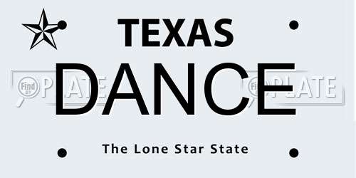 DANCE Texas License Plate