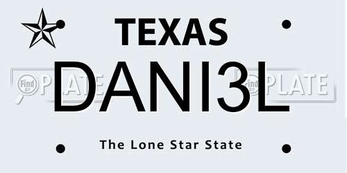 DANI3L Texas License Plate