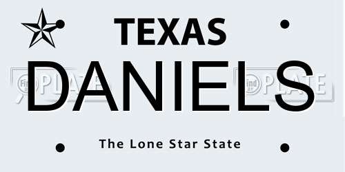 DANIELS Texas License Plate