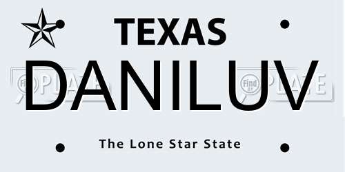 DANILUV Texas License Plate