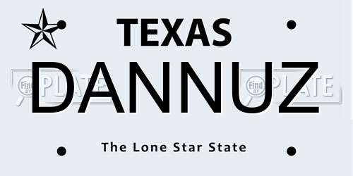 DANNUZ Texas License Plate
