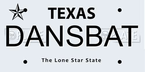 DANSBAT Texas License Plate