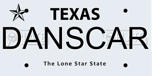 DANSCAR Texas License Plate