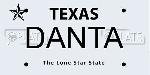 DANTA Texas License Plate