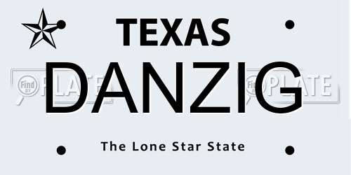 DANZIG Texas License Plate