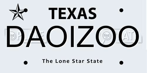 DAOIZOO Texas License Plate