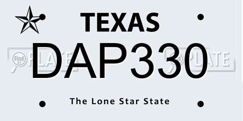DAP330 Texas License Plate