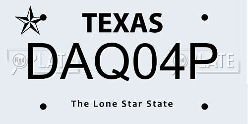 DAQ04P Texas License Plate