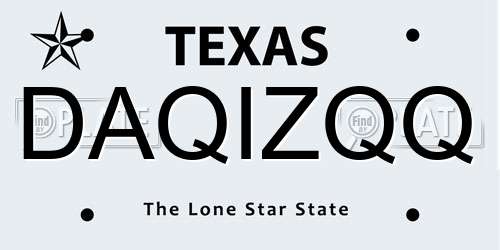 DAQIZQQ Texas License Plate