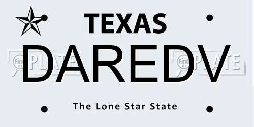 DAREDV Texas License Plate