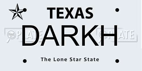 DARKH Texas License Plate