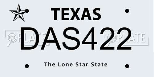 DAS422 Texas License Plate