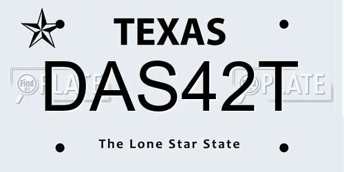 DAS42T Texas License Plate