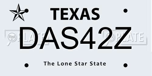 DAS42Z Texas License Plate