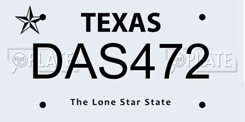 DAS472 Texas License Plate