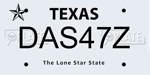 DAS47Z Texas License Plate