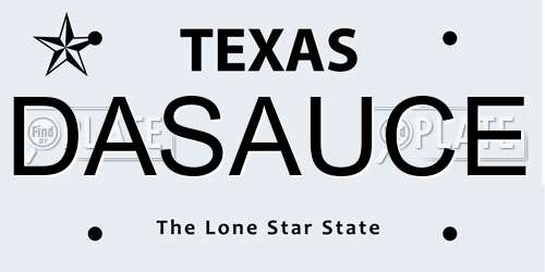DASAUCE Texas License Plate